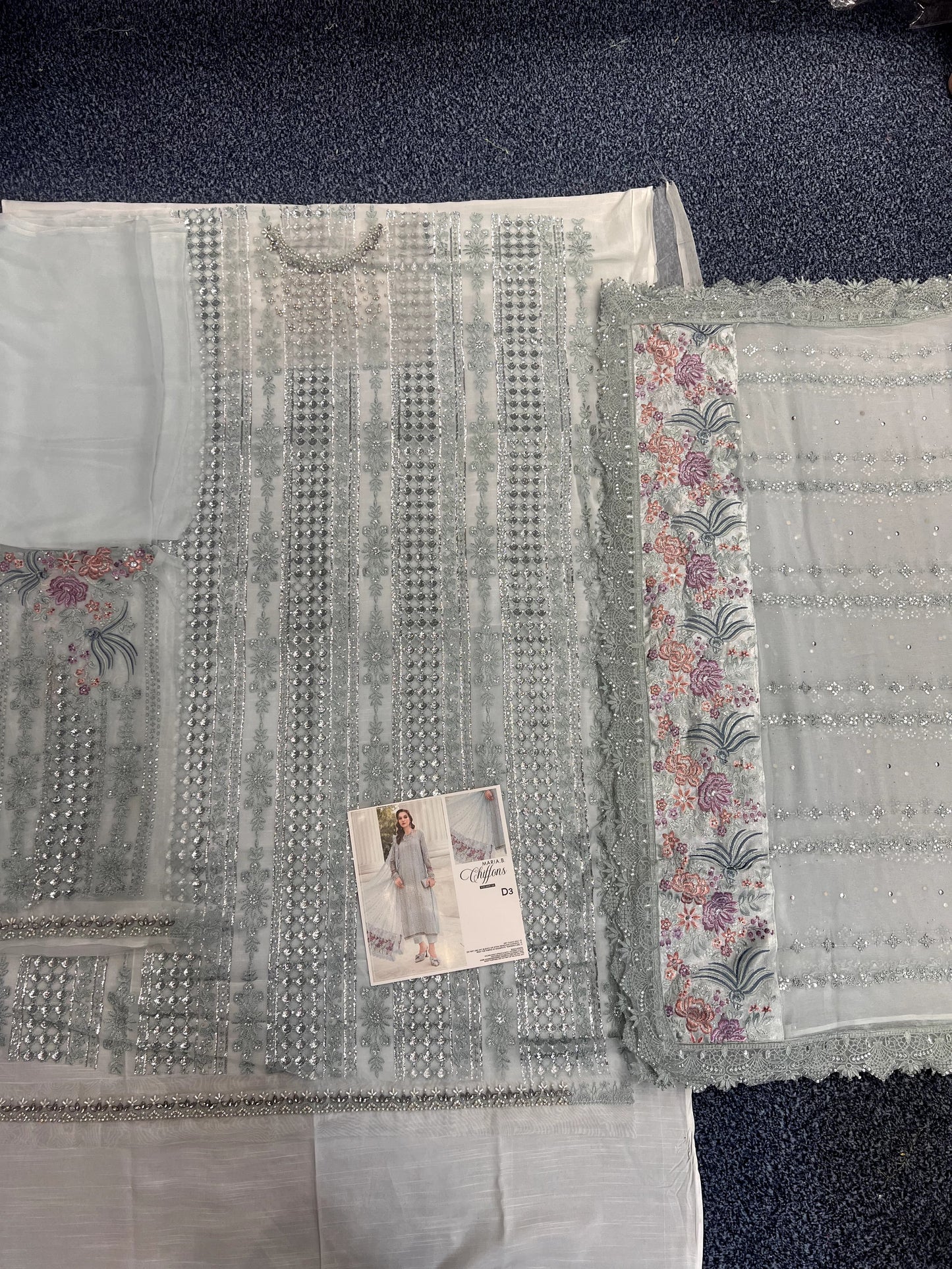 Maria B - Ice Blue Chiffon