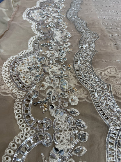 Maria B - Mbroidered Skin Saree