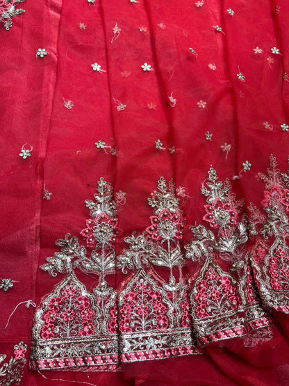 Maria B - Red Couture Saree