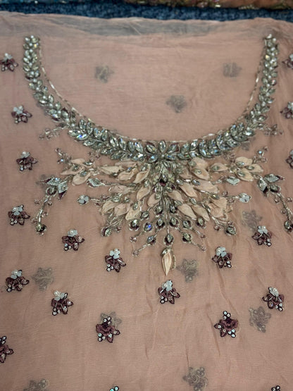 Maria B - Ash Pink Chiffon Saree