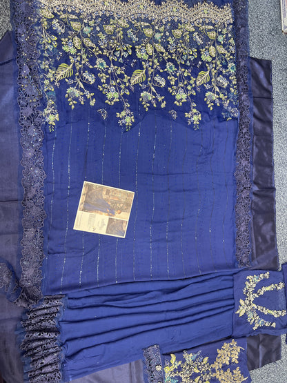Maria B - Saree Cobalt Blue