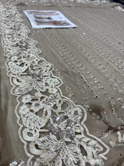 Maria B - Mbroidered Skin Saree