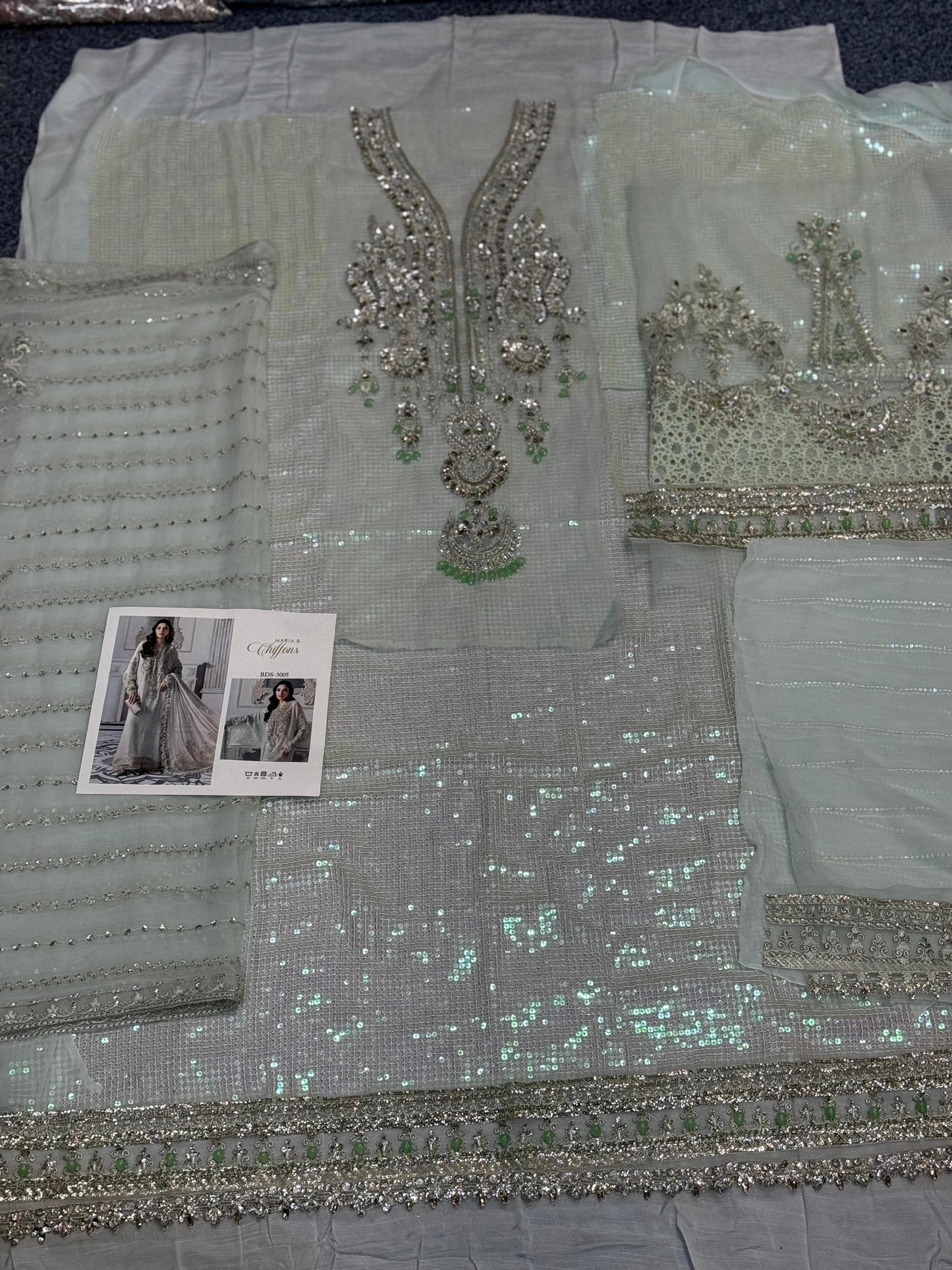 Maria B - Ice Blue Chiffon