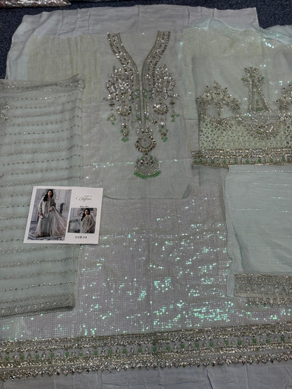 Maria B - Ice Blue Chiffon