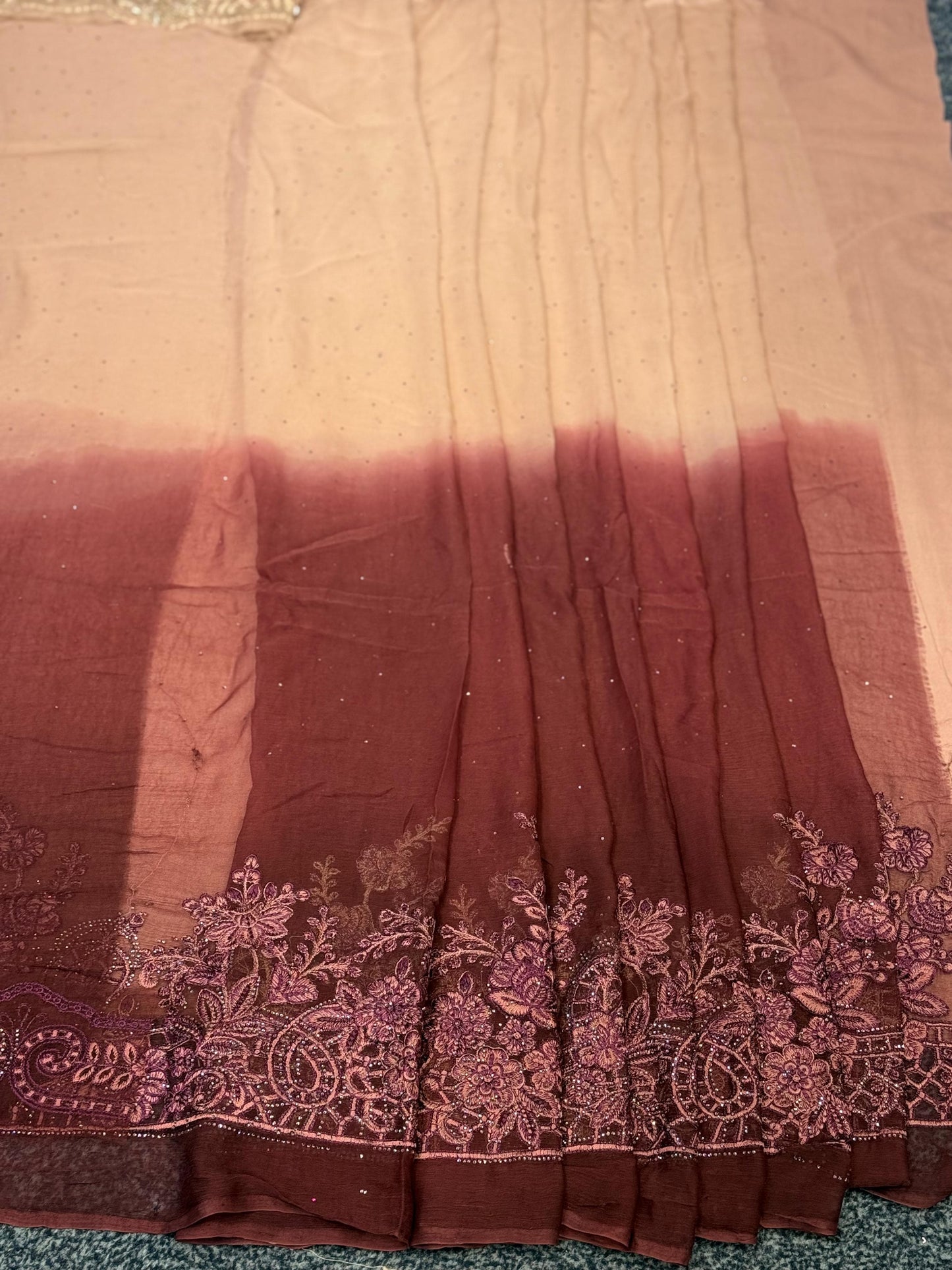 Maria B - Ash Pink Chiffon Saree