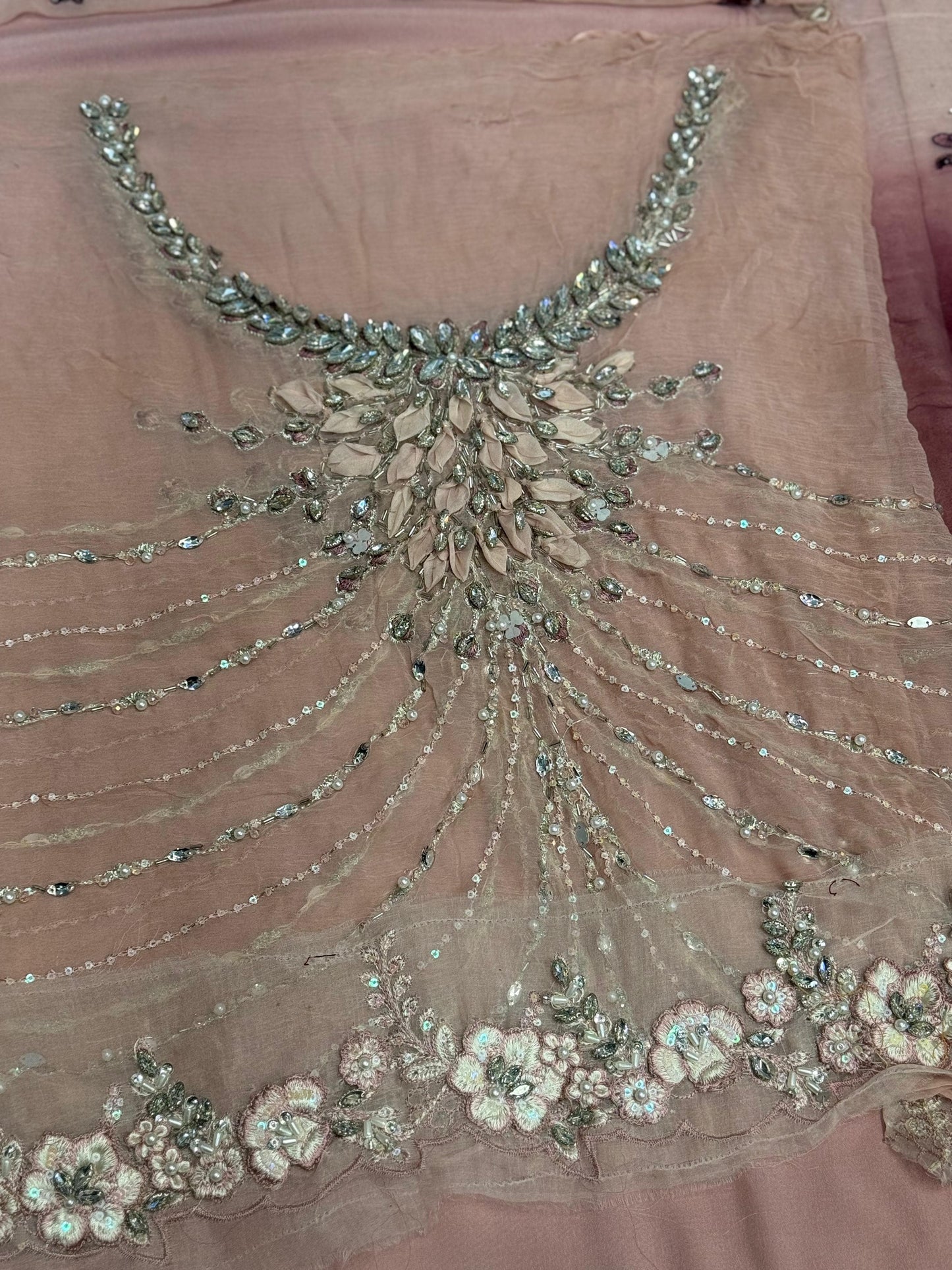 Maria B - Ash Pink Chiffon Saree