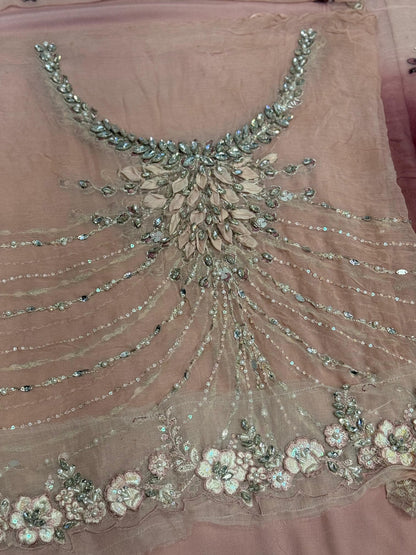 Maria B - Ash Pink Chiffon Saree