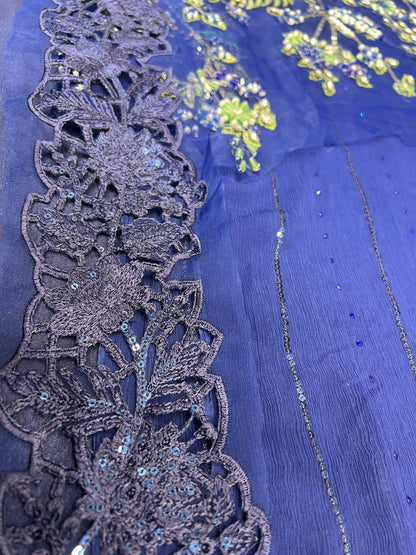 Maria B - Saree Cobalt Blue