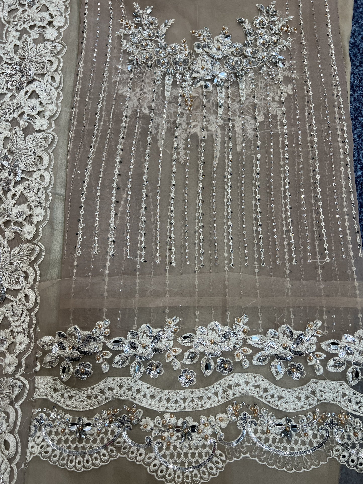 Maria B - Mbroidered Skin Saree