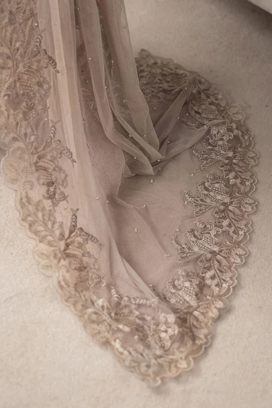 Maria B - Embroidered Coffee Chiffon 107