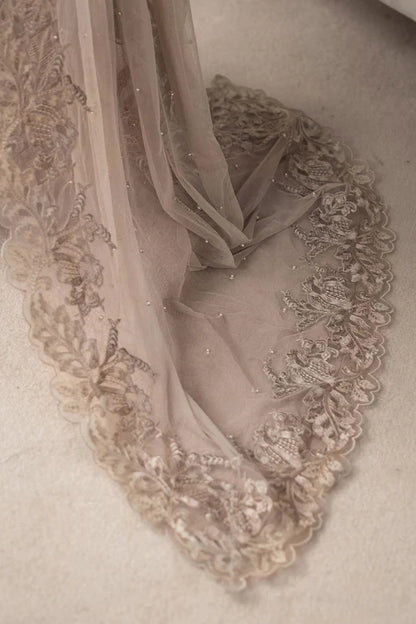 Maria B - Embroidered Coffee Chiffon 107