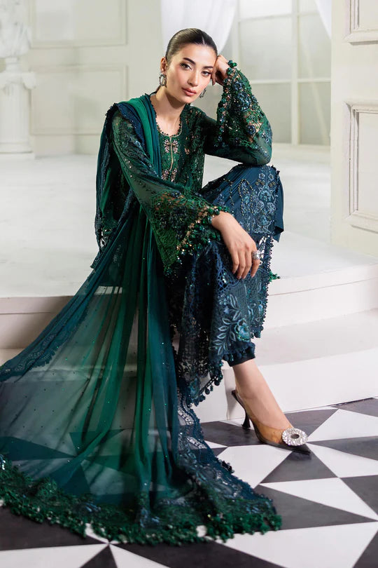 Maria B - Embroidered Emerald Chiffon 106