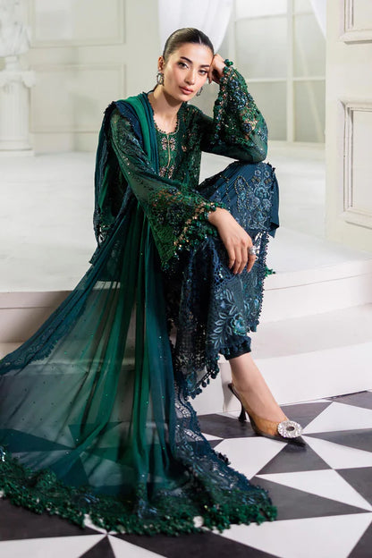 Maria B - Embroidered Emerald Chiffon 106