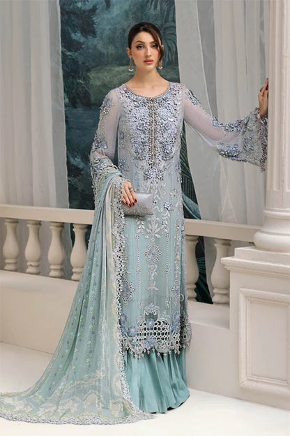 Maria B - Embroidered Aqua Chiffon 108