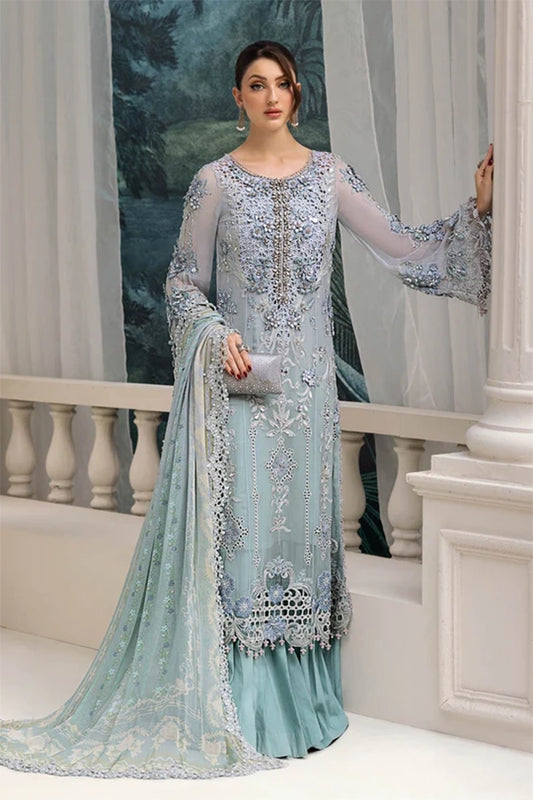 Maria B - Embroidered Aqua Chiffon 108
