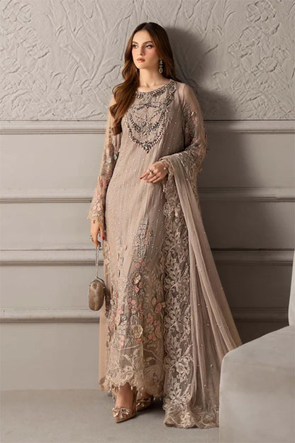 Maria B - Embroidered Coffee Chiffon 107
