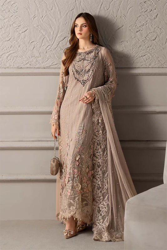 Maria B - Embroidered Coffee Chiffon 107