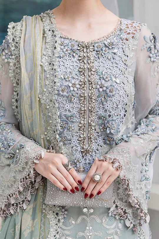Maria B - Embroidered Aqua Chiffon 108