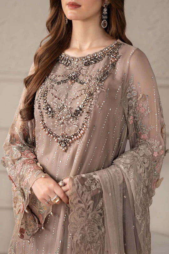 Maria B - Embroidered Coffee Chiffon 107