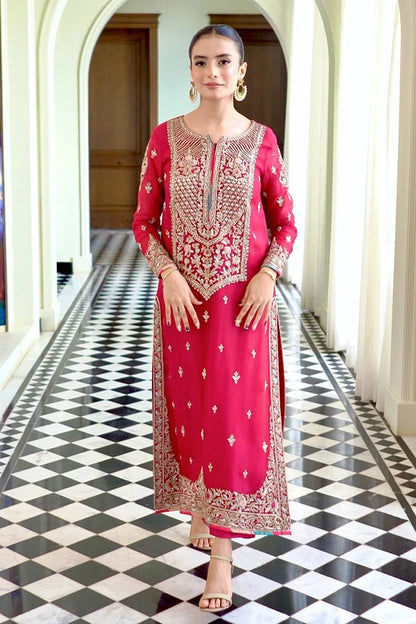 Waqar Asghar - Hot Pink Tassel Silk WA 03