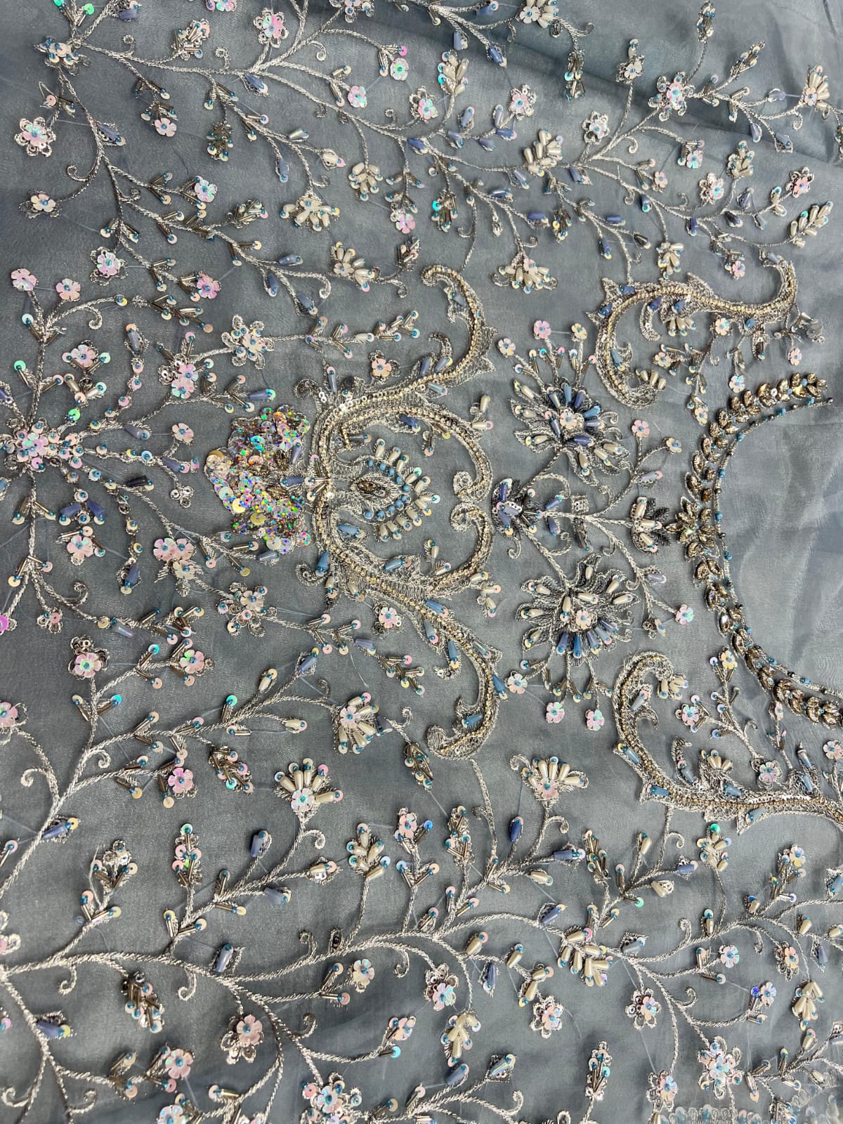 Maria B - Couture Ice Blue Saree