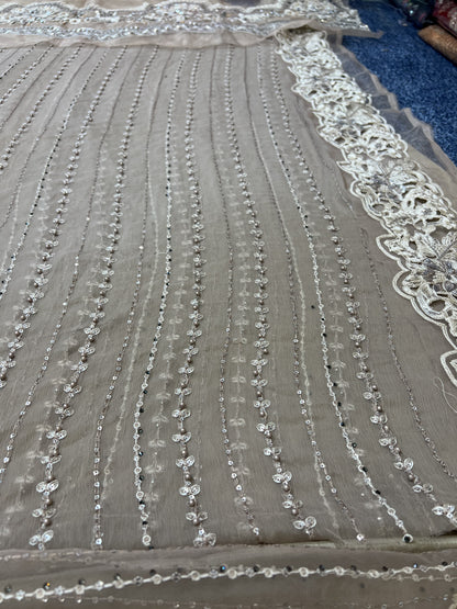 Maria B - Mbroidered Skin Saree