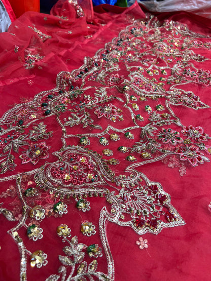 Maria B - Red Couture Saree