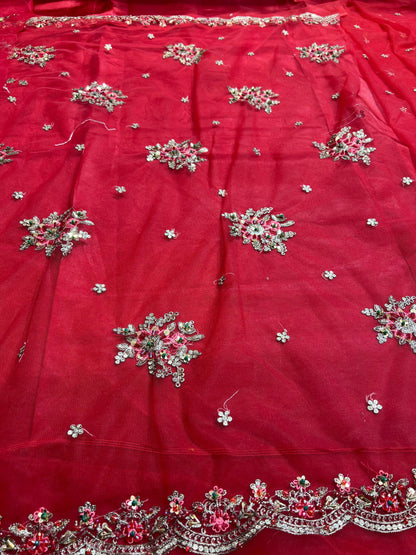 Maria B - Red Couture Saree
