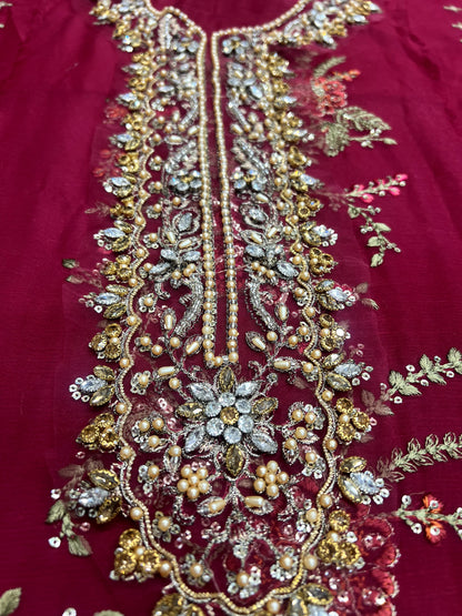 Maria B - Fuchsia Pink Chiffon