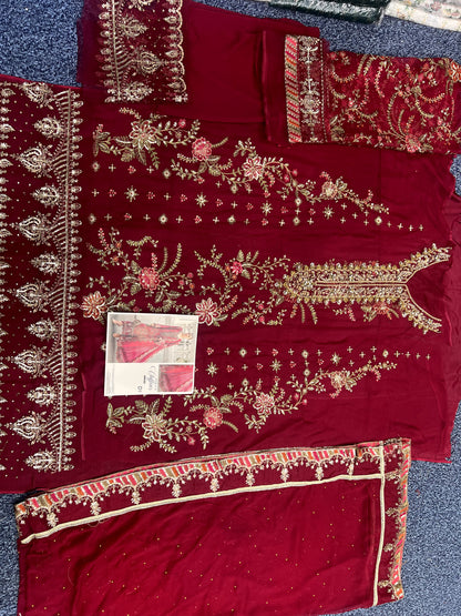 Maria B - Fuchsia Pink Chiffon