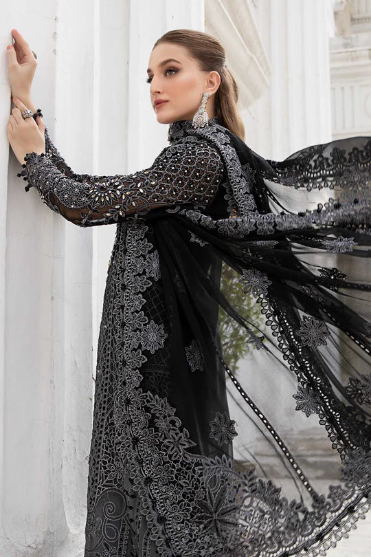 Maria B - Embroidered Black Chiffon Suit Girls Fashions Maria B - Embroidered Black Chiffon Suit Girls Fashions