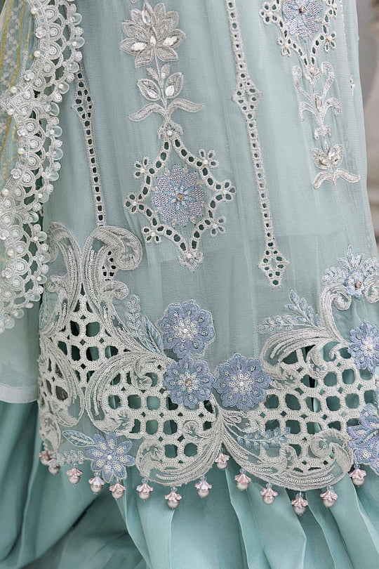 Maria B - Embroidered Aqua Chiffon 108