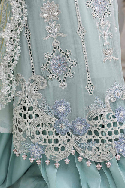 Maria B - Embroidered Aqua Chiffon 108