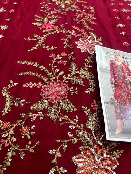 Maria B - Fuchsia Pink Chiffon