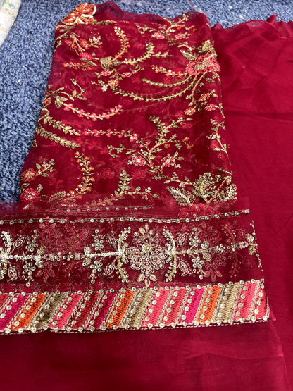 Maria B - Fuchsia Pink Chiffon