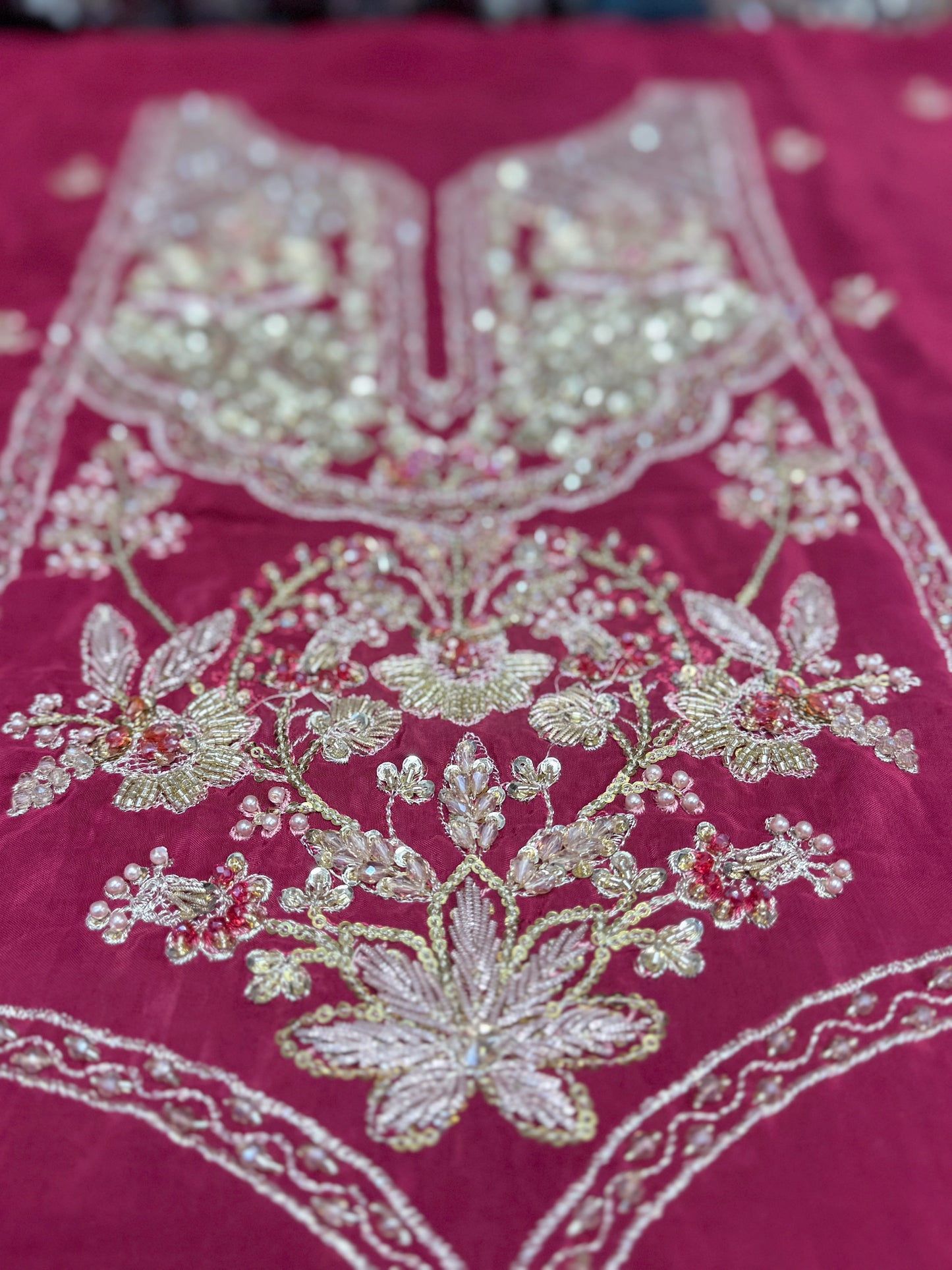 Waqar Asghar - Hot Pink Tassel Silk WA 03