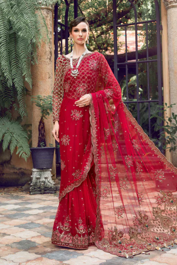 Maria B - Red Couture Saree