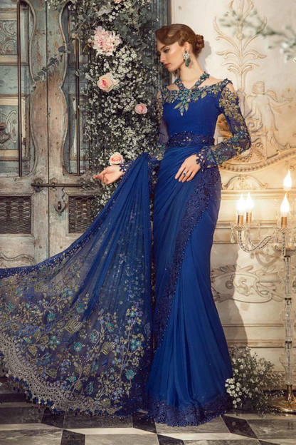 Maria B - Saree Cobalt Blue
