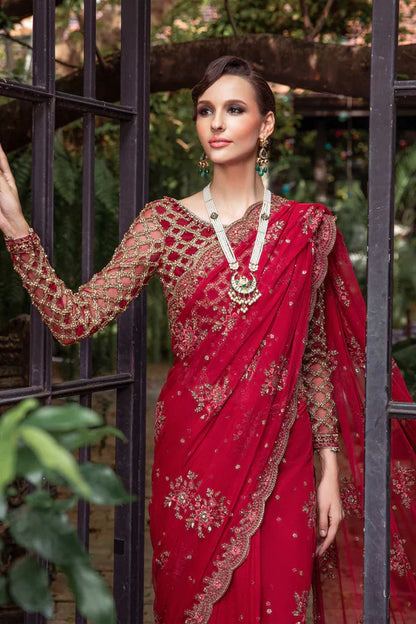 Maria B - Red Couture Saree