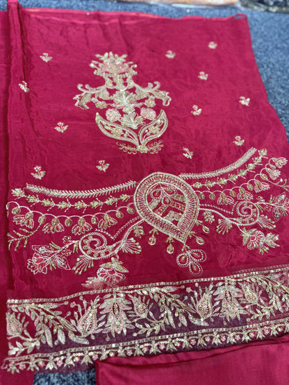 Waqar Asghar - Hot Pink Tassel Silk WA 03