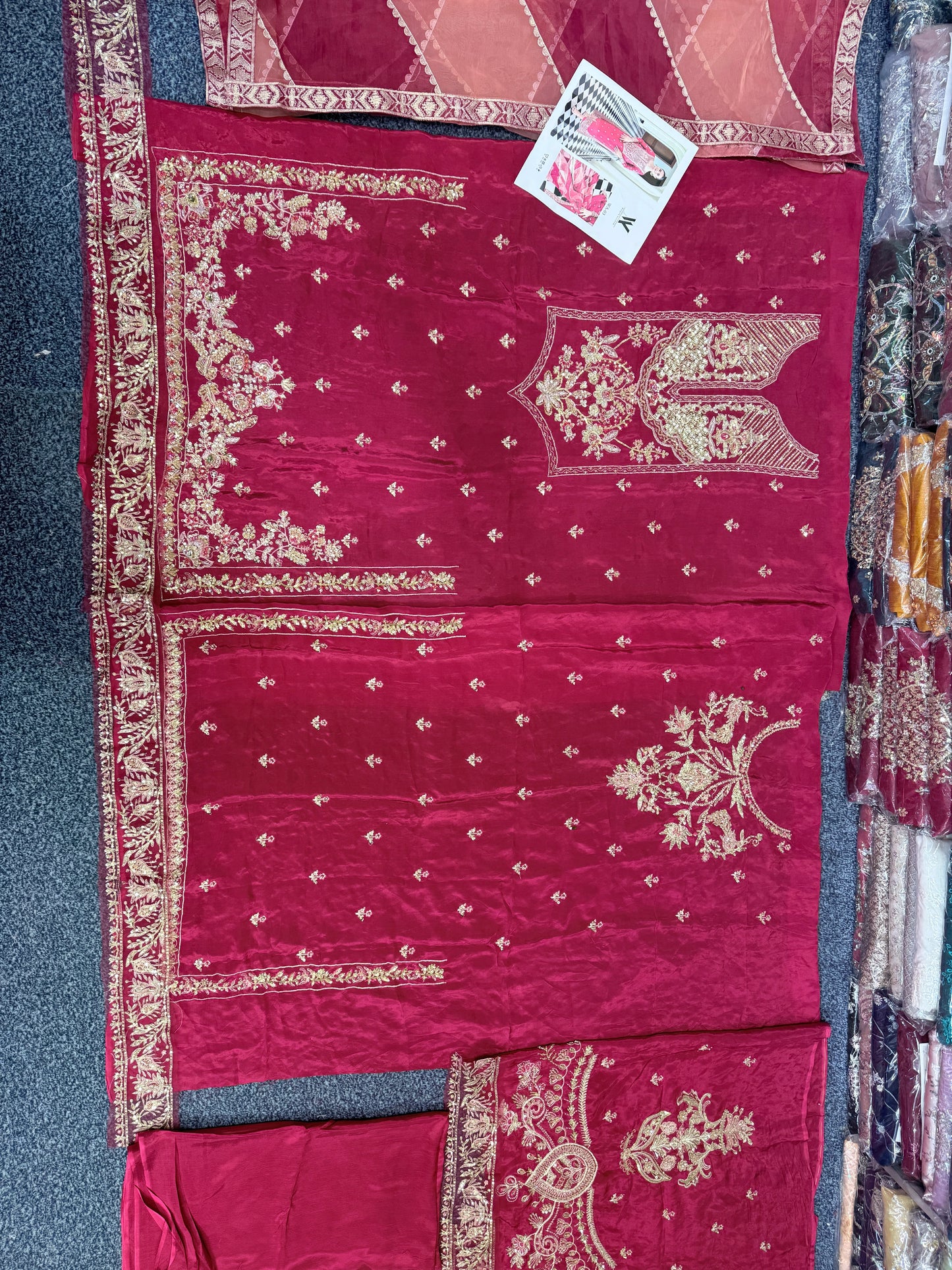 Waqar Asghar - Hot Pink Tassel Silk WA 03