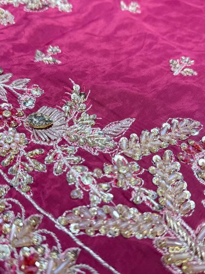 Waqar Asghar - Hot Pink Tassel Silk WA 03